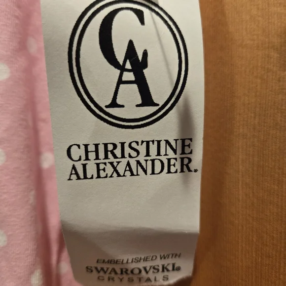 Christine Alexander Light Pink Polka Dot Tank Top W Swarovski Crystals - Picture 4 of 5